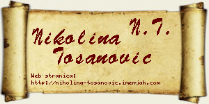 Nikolina Tošanović vizit kartica